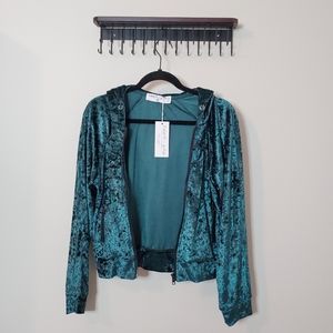 Emma & Sam Velvet Full-Zip Jacket Size Medium